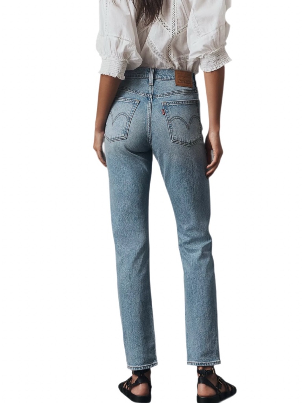 Levi’s Wedgie Straight Jeans Light Wash High Rise Size 28 - Picture 2 of 10